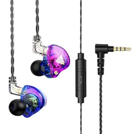 CNWUJASS QKZ AK6 PRO Wired Earphone, 11mm Strong Magnetic Dynamic Headphone, Sports Running Earbuds, in Ear DJ Music Headset with Microphone (Colorful)