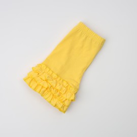 HOOLCHEAN Toddler Little Girls Cotton Icing Ruffles Shorts (Yellow, S: 2-3 Years)