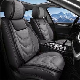 JIAMAOXIN Seat Covers for Jeep Gladiator 2020-2024: 5 Seat Full Set Breathable Car Seat Covers Faux Leather Automotive Seat Cushion(Black&Grey)