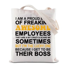 Boss Lady Tote Bag Bosses Day Gift Best Boss Ever Reusable Grocery Shopping Bag Proud Boss Shoulder Bag (Boss Tote)