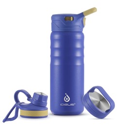 IDEUS Vacuum Insulated Water Bottle, 18 Oz (540 ml) Stainless Steel Double Wall Flask Metal Sports Canteen with Leak-Proof Screw Cap (Purple)
