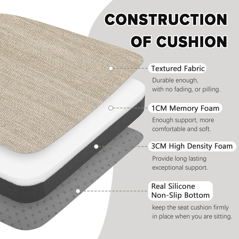 baibu Super Soft Metal Dining Chair Pads Set of 2,