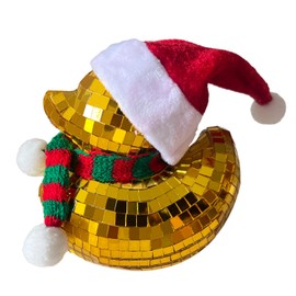 Disco Duck Decor, Funky Mirror Mosaic Duck, Reflective Glitter Home & Party Decoration, Freestanding Retro Disco Ornament for Bar, Stage, Event & Table Decor(Gold)