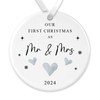 "First Christmas as Mr & Mrs" - Ceramic Bauble Ornament: