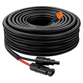 MOOKEERF Solar to XT60i Cable 10AWG with Flame Retardant Protective Sleeving - 12FT Solar Panel to XT60i Adapter Connector XT60i-F Extension Cable for Portable Power Station Solar Generator