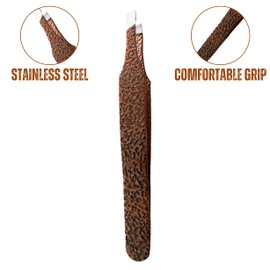 ASM® Professional Tweezers for Facial Hair Women - Heavy Duty Stainless Steel Ingrown Hair Tweezers for Eyebrows Plucking, Eyelashes & Blackhead Tweezers Beauty Tool for Women (Brown Black)