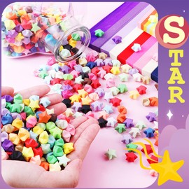 90 Sheets Star Origami Paper Strips, 10 Colors Lucky Star Paper Strips, Double Sided Solid Color, DIY Handcrafts for Beginners, Decoration Art Crafts (Macaron 10colors 90sheets)