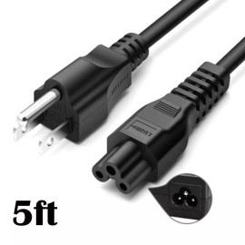 ELO 5ft 3-Prong US AC Power Cable Cord for TV, Ac Adapter and computers
