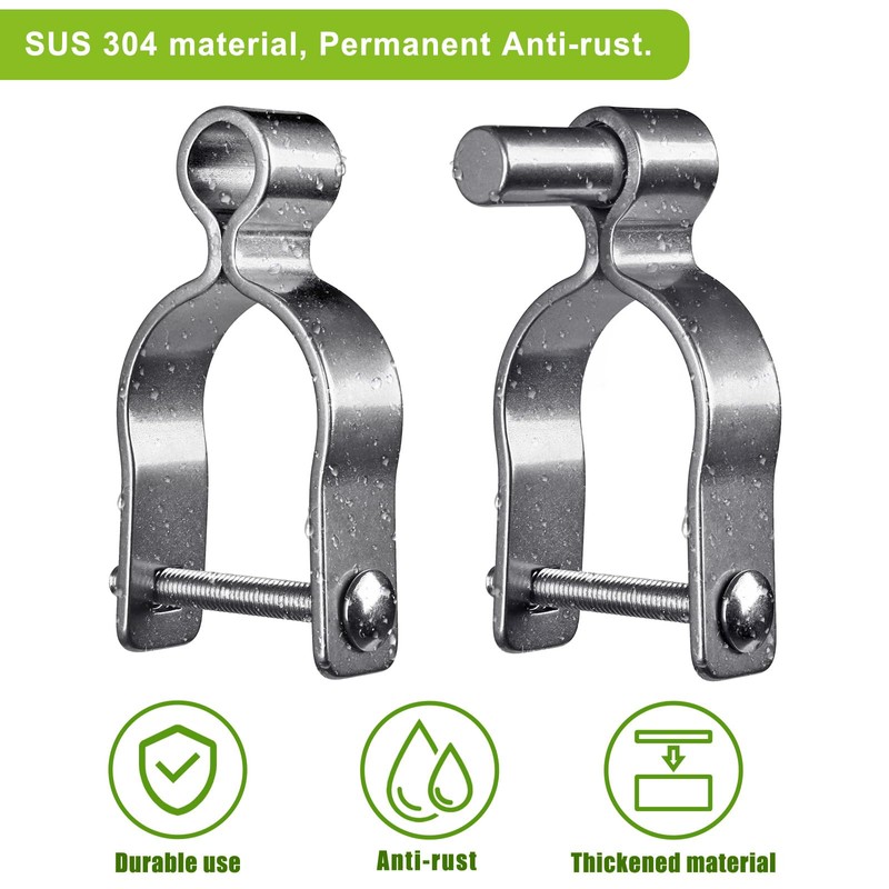 Insaga 2 Pack 2-3/8'' Chain Link Fence Gate Post Hinge,