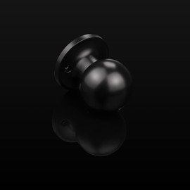 Probrico Stainless Steel Half-Dummy Door Knobs Black Round Pulls for Furniture/Living Room, 2 Pack