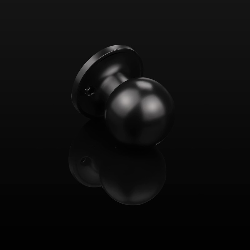 Probrico Stainless Steel Half-Dummy Door Knobs Black Round Pulls for