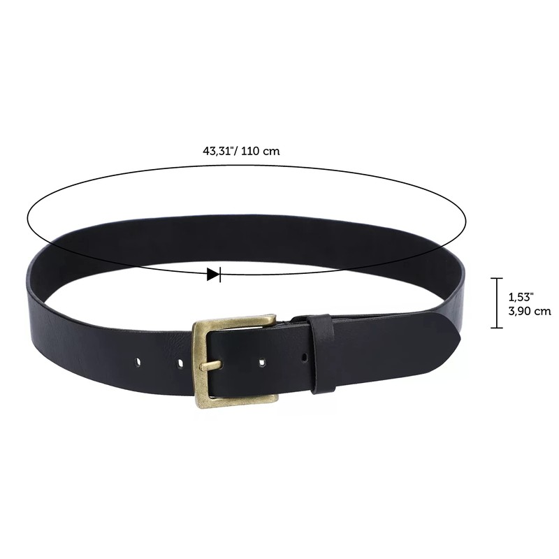 Gusti Jori Simple Leather Belt with Golden Buckle Accessories Men