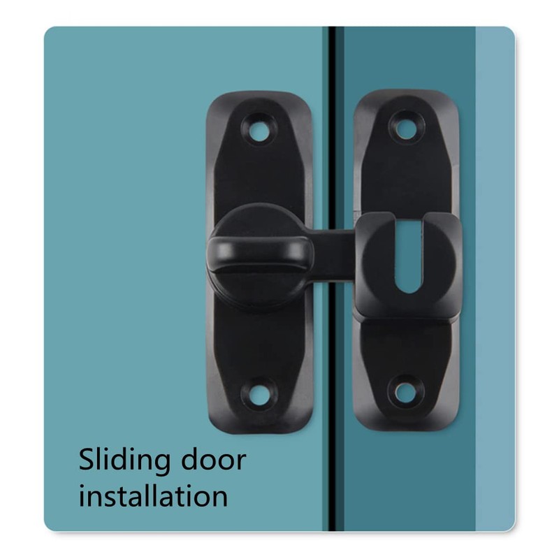 FIREFLYWEB Flip Door Latch Black 180 Degree Heavy Duty Bar