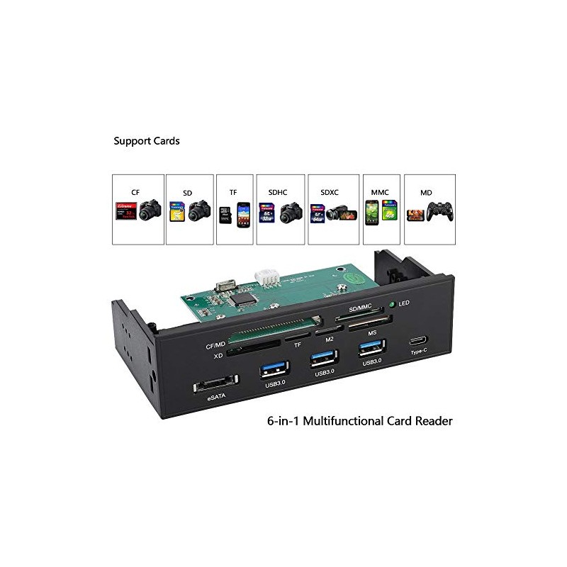 STW 3125 Card Reader 5.25Inch Multifunction Internal Card Reader Dashboard