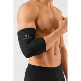 Funda de Compresión de Cobre para Codo, Codera de Alta Elasticidad para Tendinitis y Codo de Tenista, Manda Codo para Mujeres y Hombres, Codera para Tenis, Golf y Otros Deportes (L)