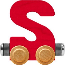 Maple Landmark NameTrains Bright Letter Car S - Made in USA (Red)