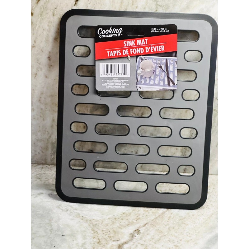 Cooking Concepts Black Sink Mat 12.13InchX9.65