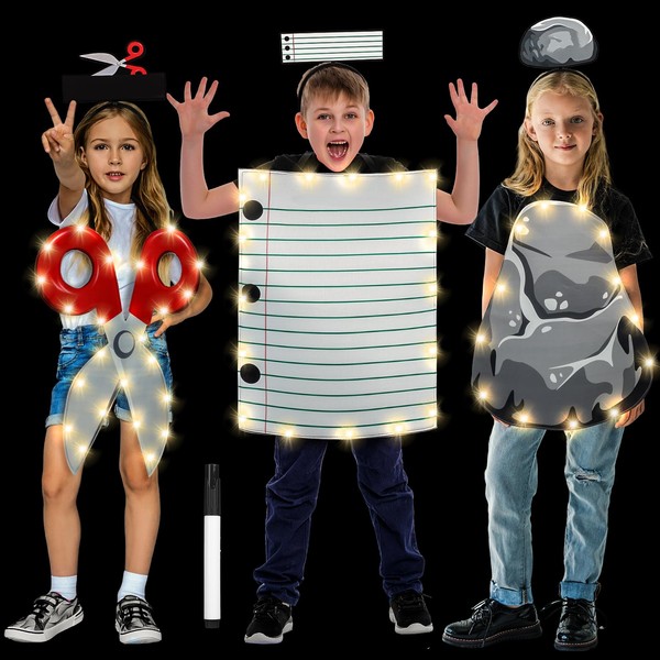 Suhine 7 Pcs Rock Paper Scissors Costumes Kids Set Fun