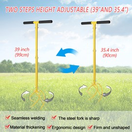 BARAYSTUS Garden Hand Tiller Garden Claw Twist Tiller Cultivator Tiller Soil Lossener Lawn Aerator Areator Loosen, Rototiller, Garden Bed and Plant Box Cultivator, Garden Tools.