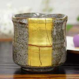 Tea Cup Stylish Kutani Yunomi Yunomi Gold Foil Line Tea Bowl Pottery Brand Japanese Tableware Made in Japan