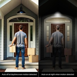 BQHY Motion Sensor Light Bulbs, 5500K Daylight Motion Activated Dusk to Dawn Security Light Bulb, 13W(100W Equivalent) E26 A19 Security LED Bulb Outdoor/Indoor, 3 Pack