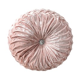 HLOVME Decorative Round Throw Pillow for Couch Bed Living Room Small Floor Pillow Cushion for Adults Kids 13.7" (A01-Pink)