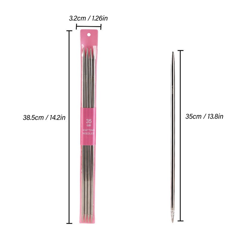 11 Sizes 44pcs Double Pointed Knitting Needles Set 13.8in Length