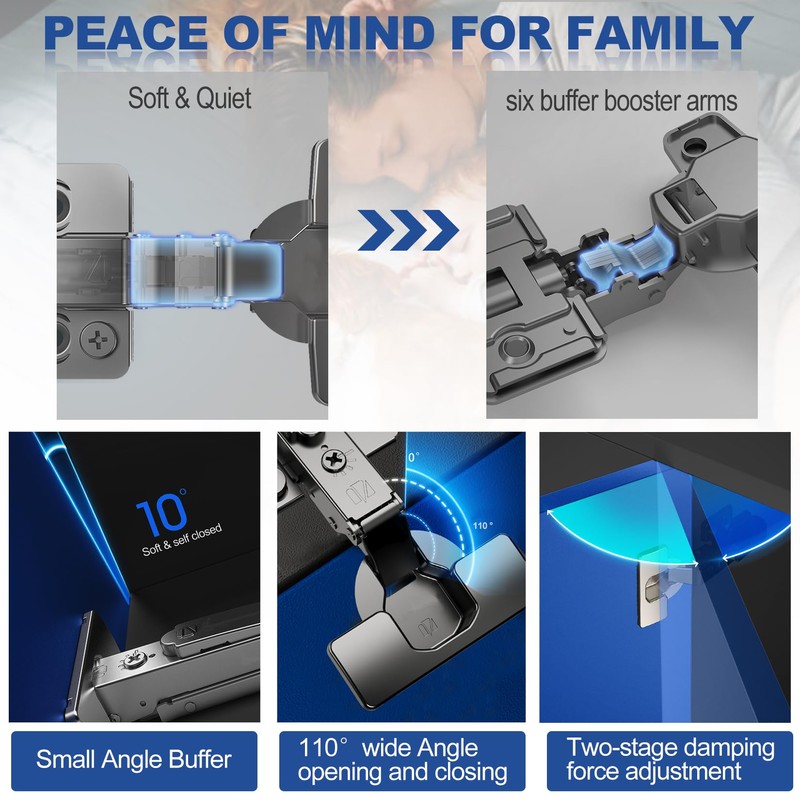 ATYLYF 8 Pack Soft Close Cabinet Hinges for Kitchen Frameless