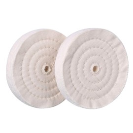 Luo ke 6 Inch Cotton Polishing Wheel, 1/2'' Arbor Hole 70 Ply Cotton Buffing Polishing Wheels for Bench Grinder, Die Grinder (2 Pcs)