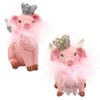 Dekohelden24 Ceramic Decorative Pigs with Crown and Glitter Set of