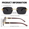 LIU·WEN Fashion Rimless Sunglasses for Men 3 Pack - Retro