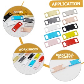 TENDYCOCO Metal Shoe Buckle 10Pcs Assorted Color No Tie Solution for Sneakers and Boots - Easy Install Shoelace Accessories for Everyday Use and Diy Projects