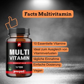 Prosport Premium Multivitamin - 120 Complex Capsules - Dietary Supplement - Vegan and Bioactive - Multivitamin Capsules for Daily Consumption