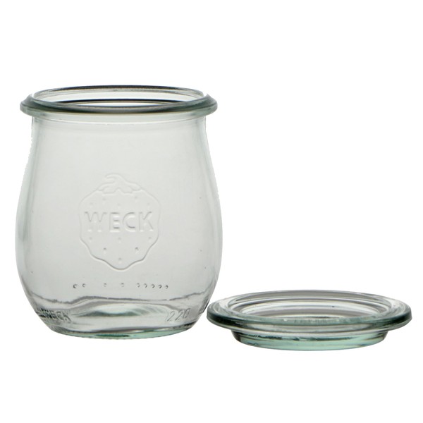 Weck Airtight Sealed Tulip 220 ml Jar with Lid 60 mm, Pack of 12, Glass, Transparent