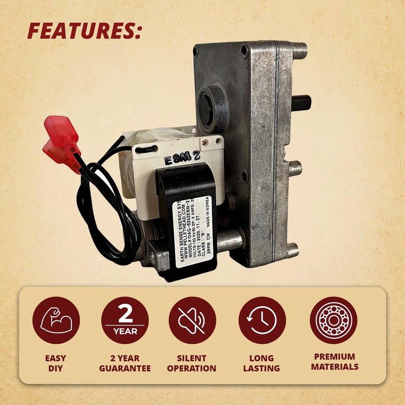 Pellethead Replacement Pellet Stove 2 RPM Auger Motor - Fits