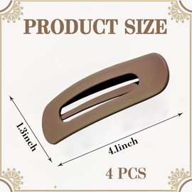 4 Stück Haarklammern für Damen,Haarspange Flach Damen,Flat Claw Clip,Haarspangen Damen Dünnes Haar,Rutschfeste Haarklammer,Starker Halt Seitliche Haarklammern für dickes und dünnes Haar