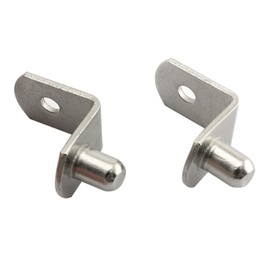 RLECS 20pcs Shelf Support Pegs 6mm L-Shaped Support Nickel Plated Furniture Cabinet Closet Shelf Bracket Pegs with Hole