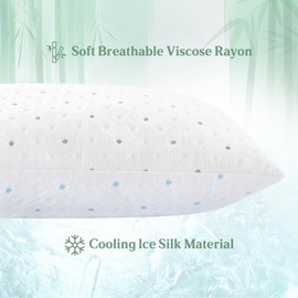 Dreamood Pillow Protectors with Zipper Queen Size [Cooling Ice Silk + Soft Rayon] Pillow Case Protector with Zipper 20x30 inch Hypoallergenic Pillow Cover Breathable Machine Washable [1 Pack]