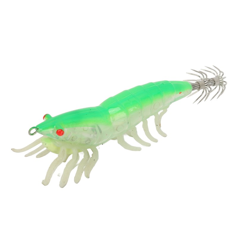 8pcs Shrimp Lures Luminous Silicone Realistic with Sound Beads Shrimp