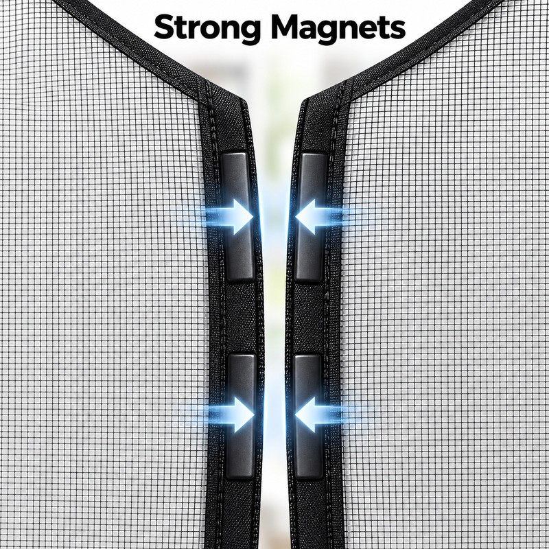 Magnetic Screen Door Mesh Curtain – Hands-Free Auto-Close Insect Net