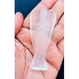 Selenite Angel | Selenite Crystal Angel | Selenite Angel Figurine | Selenite Pocket Angel | Removal of Negative Energy & Stress, 3inches