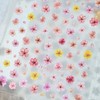 1 Sheet Dried Flower Nail Stickers 5D Embossed Nail Art