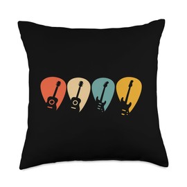 Colorful guitar pick design for musicians and rock lovers Throw Pillow