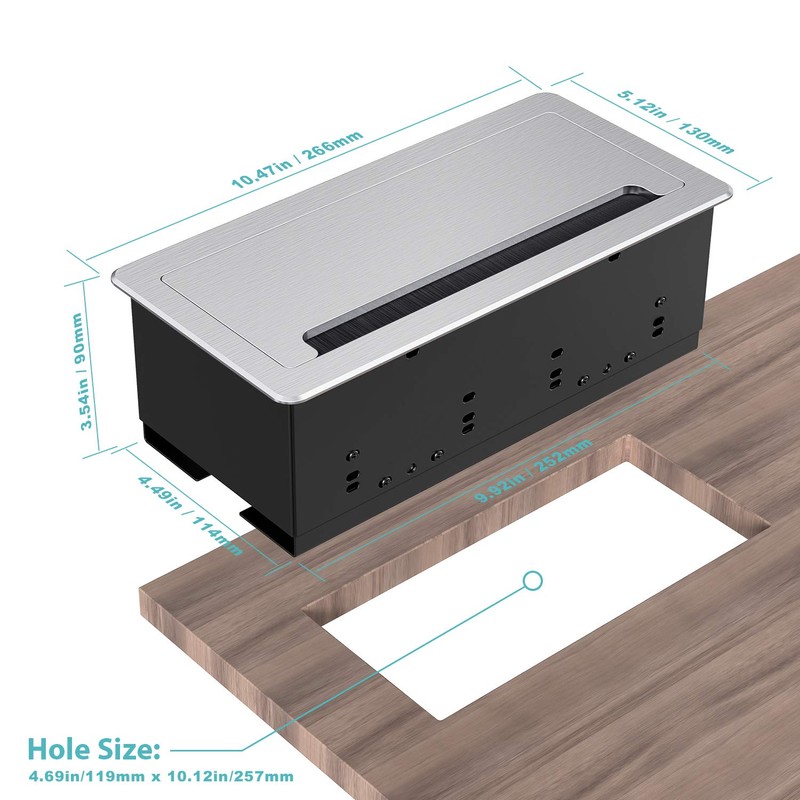 WEBANG Recessed Connectivity Box Outlet for Conference Room Table with