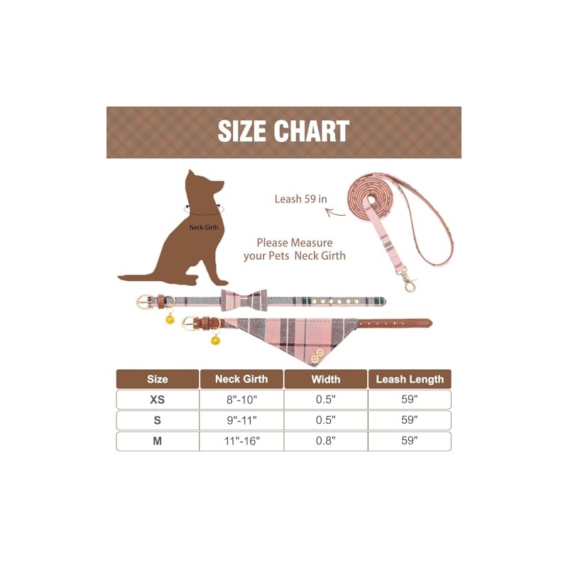 KOOLTAIL - Juego de collar y correa para perros pequeños