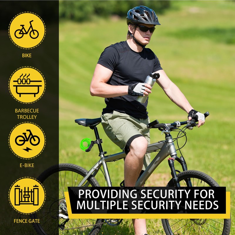 BOLEi Bicycle Lock with Combination Code 12 mm/120 cm, Anti-Theft