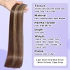 MIBOLT Clip in Human Hair Extensions - Dark Brown/Blonde Real