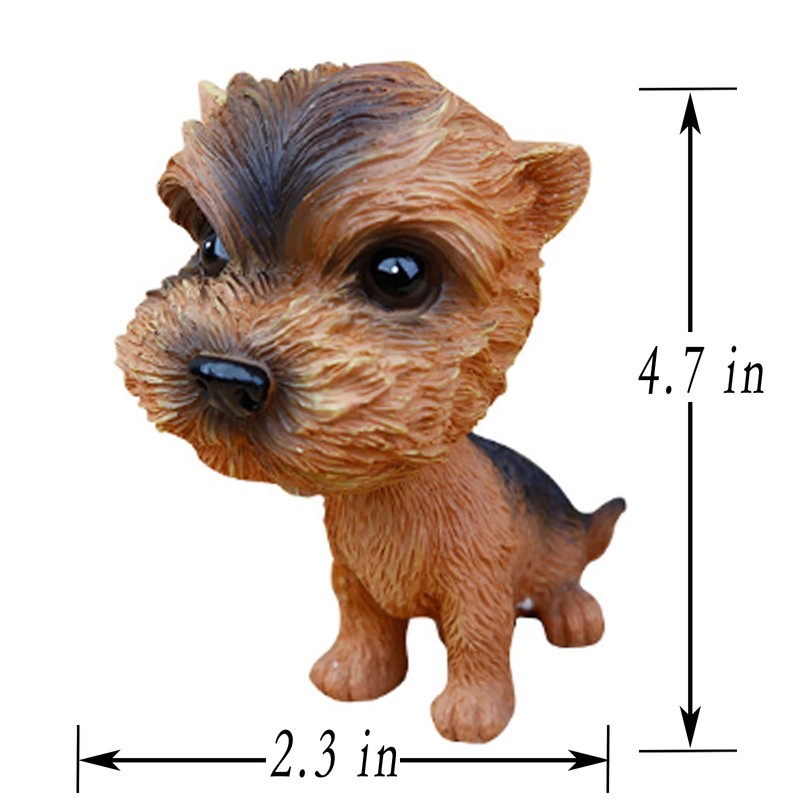 Kangkang@ [Yorkshire Terrier] Bobbleheads Car Ornaments Resin Car Decoration,4.7x2.3''