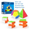 TOYESS Zauberwürfel Stickerless Set, Original Speed Cube 2x2 3x3 4x4