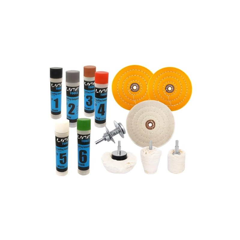 LINE10 Tools 6 Inch Metal Buffing Kit for Drill, 6